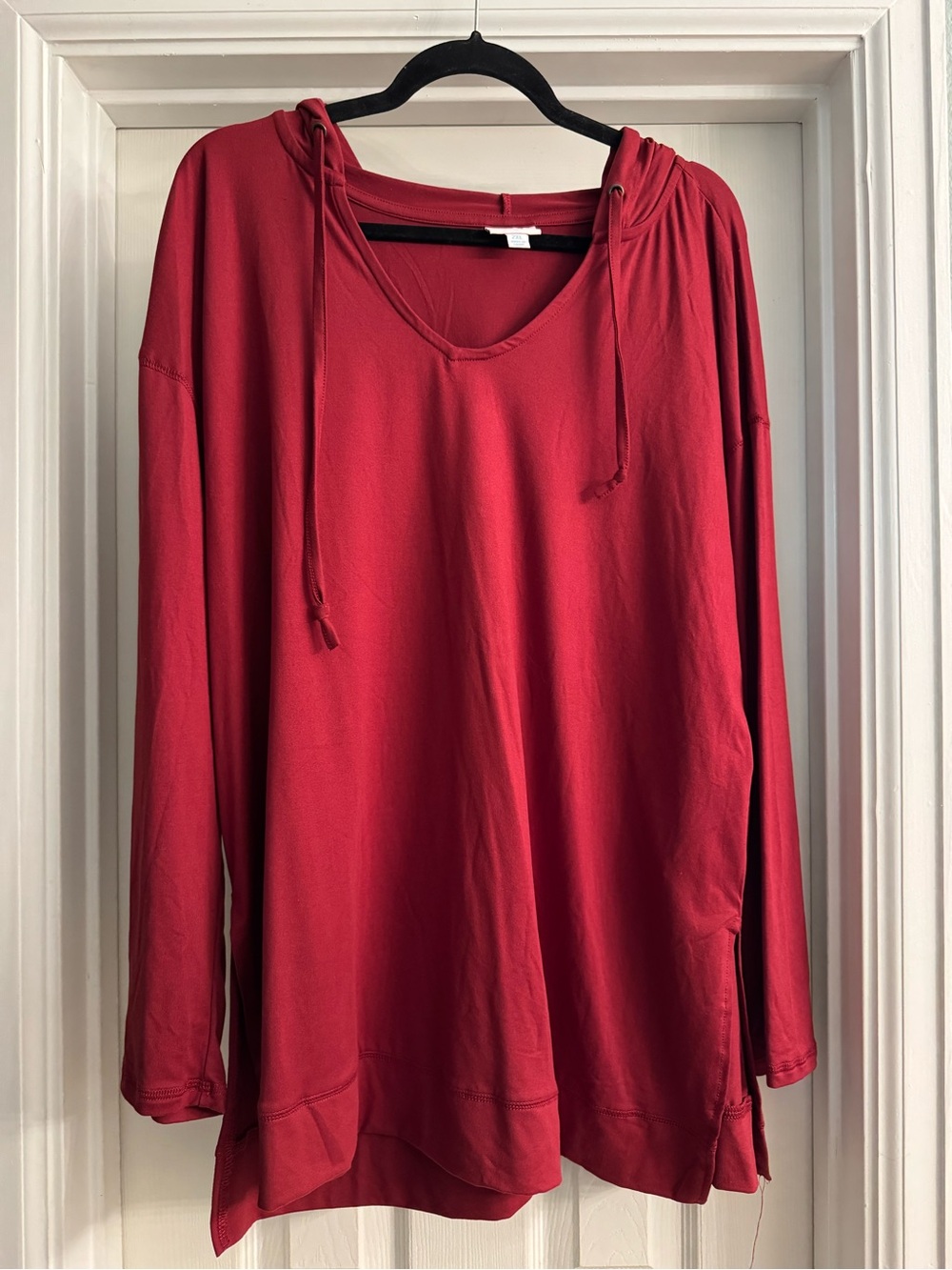 LuLaRoe Eliza Deep Red Hooded Long-Sleeve Pullover